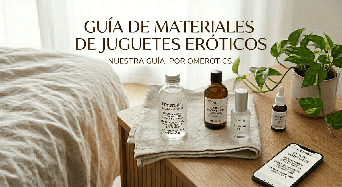 Diferentes materiales de juguetes eróticos seguros: silicona médica, ABS, vidrio borosilicato y acero inoxidable