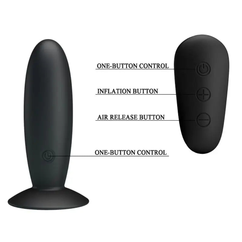 Mr play - plug anal con vibración negro control remoto