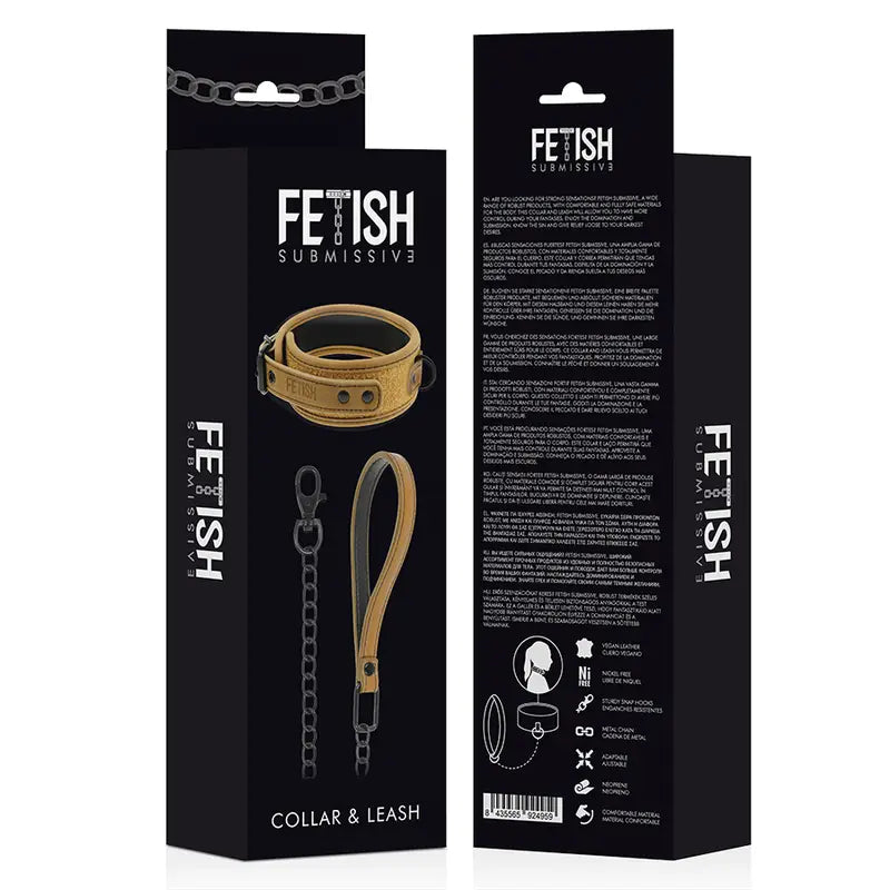 Fetish submissive origen - collar con cadena con forro