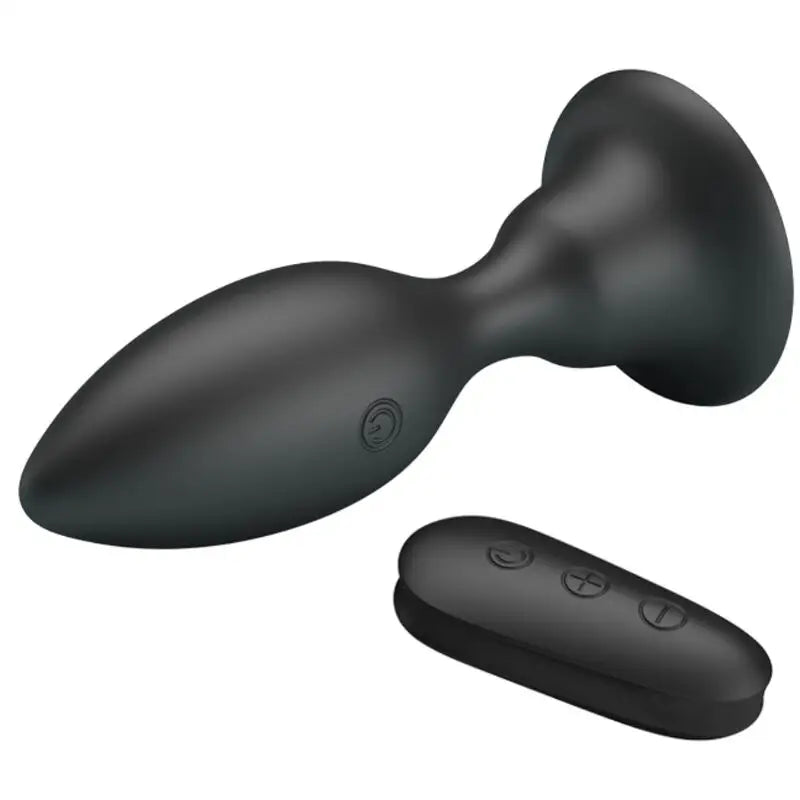 Mr play - plug anal con vibración negro control remoto