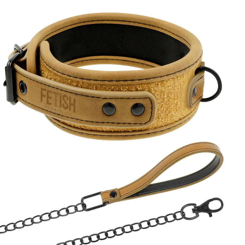 Fetish submissive origen - collar con cadena con forro