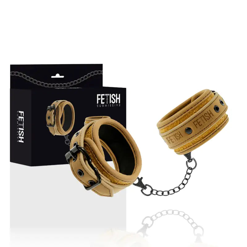 Fetish submissive origen - esposas cuero vegano con forro