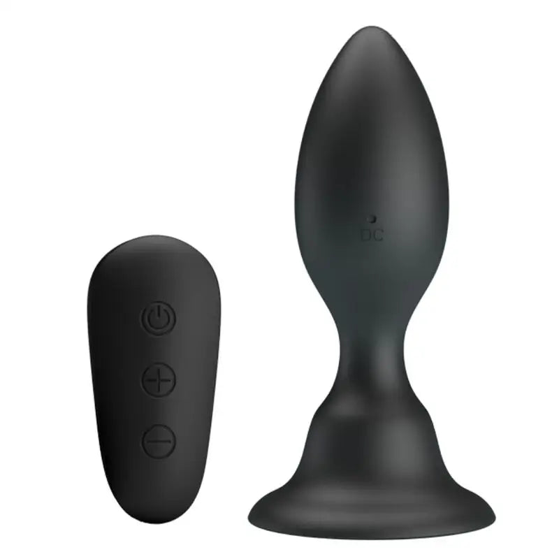Mr play - plug anal con vibración negro control remoto