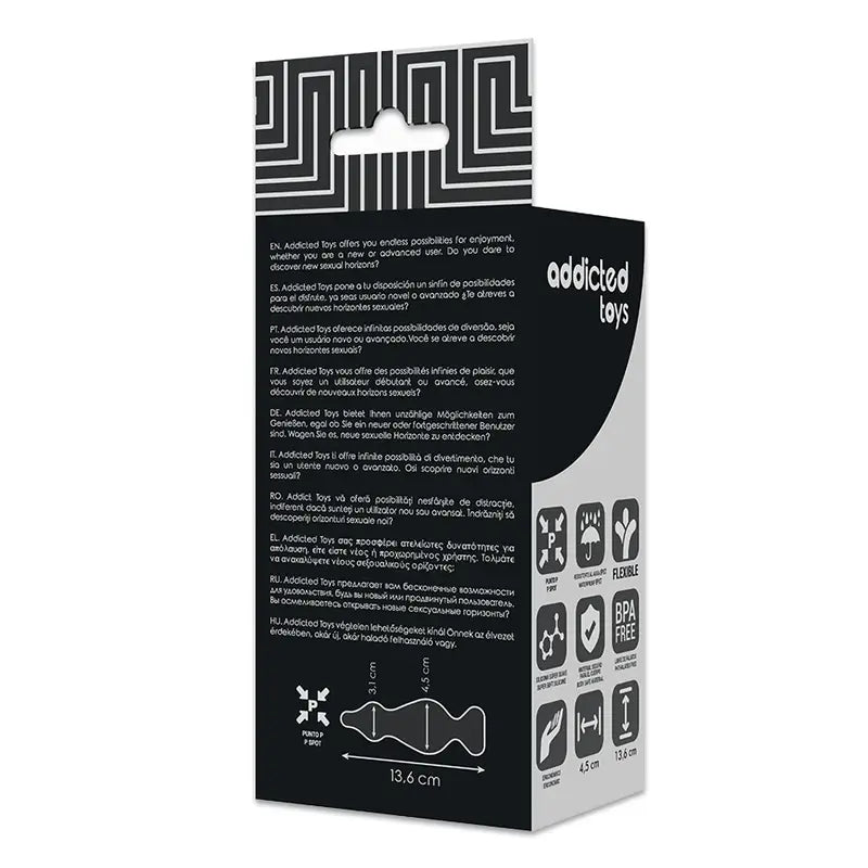 Addicted toys - anal sexual plug 13.6 cm negro