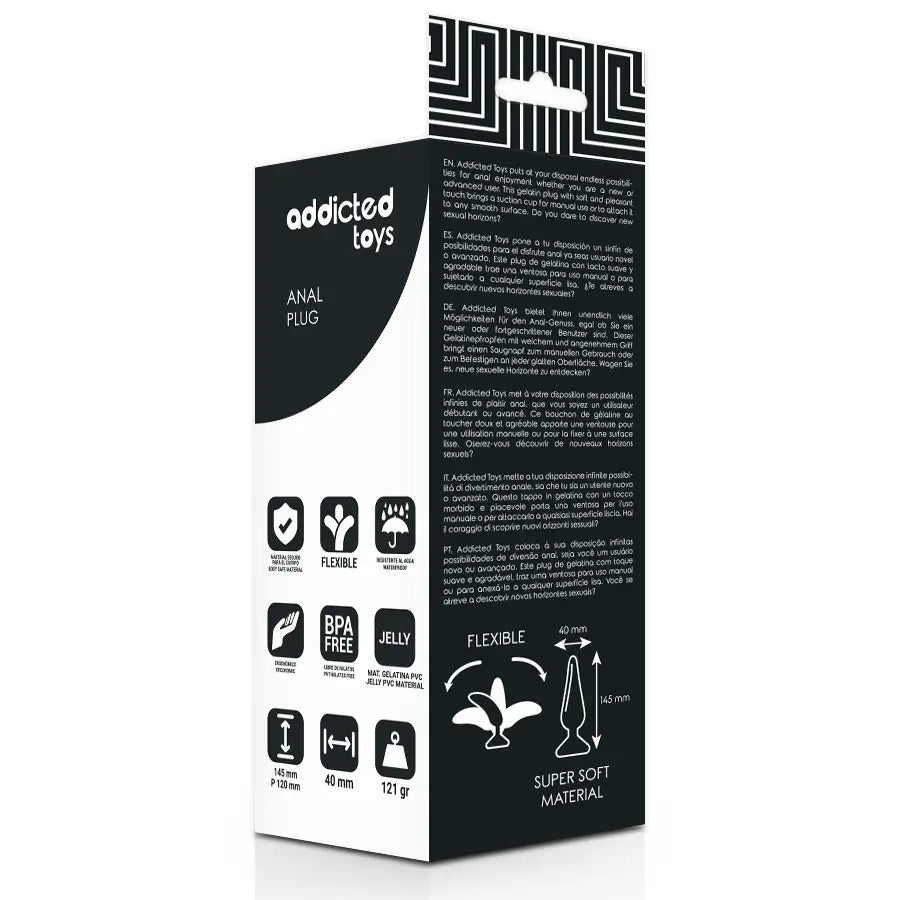 Addicted toys - anal plug 14.5 cm negro