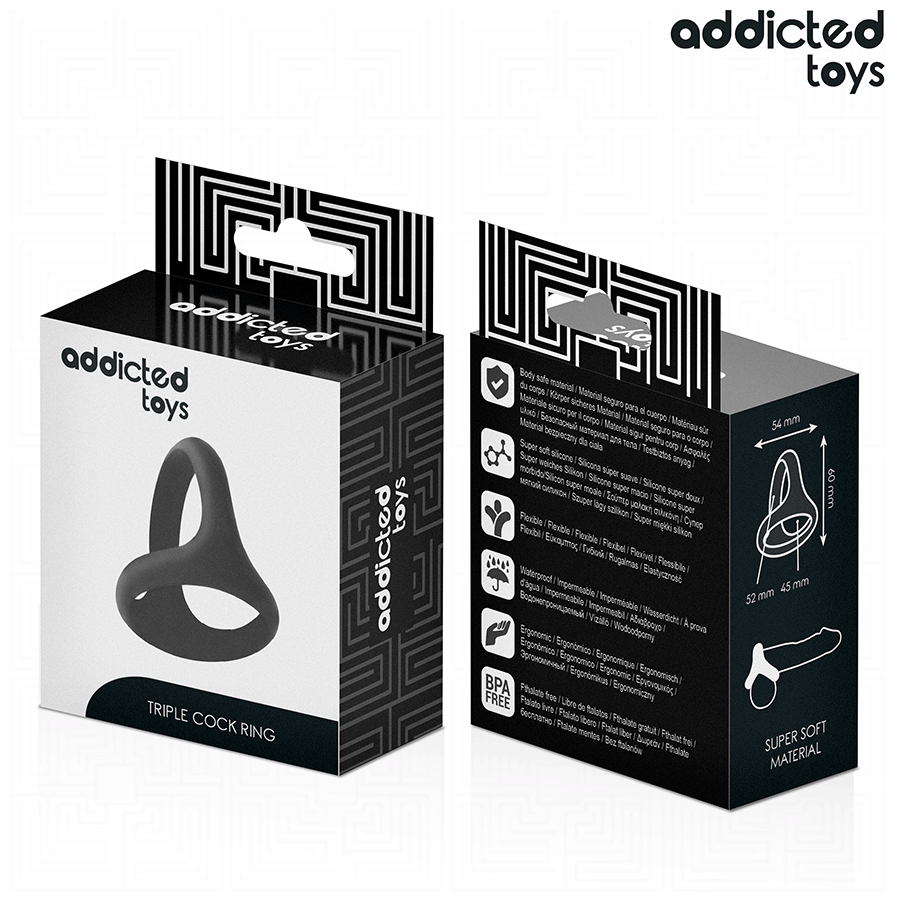 Addicted toys - anillo triple grueso para el pene