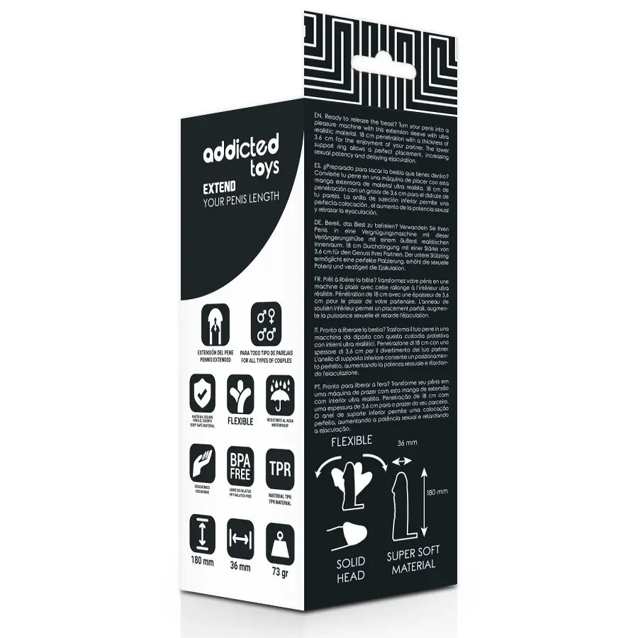 Addicted toys - extensión pene 18 cm