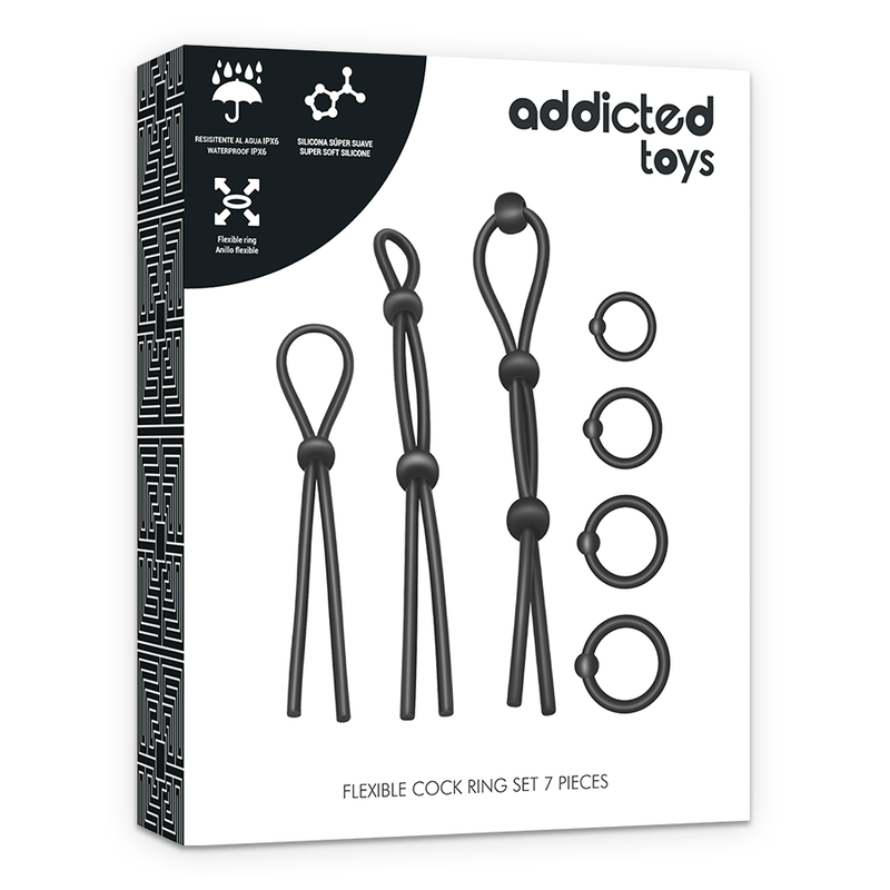 Addicted toys - kit de 7 anillas silicona flexible