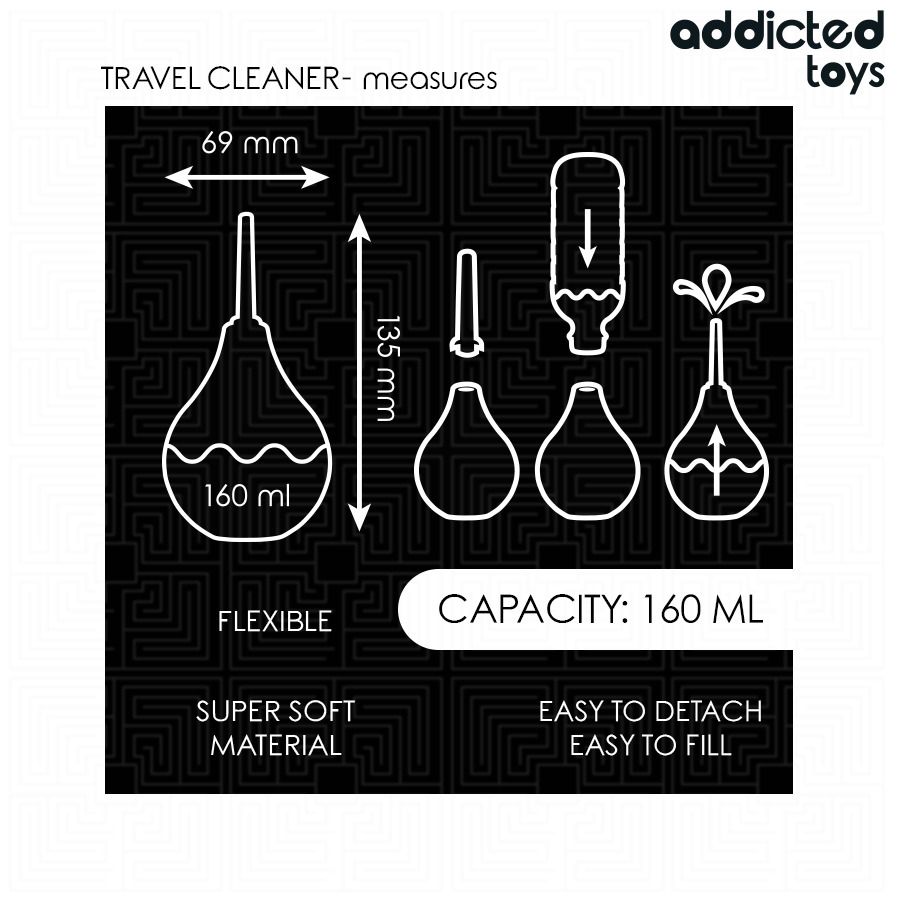Addicted toys - limpiador anal de viaje talla m 160 ml