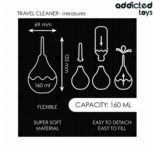 Addicted toys - limpiador anal de viaje talla m 160 ml