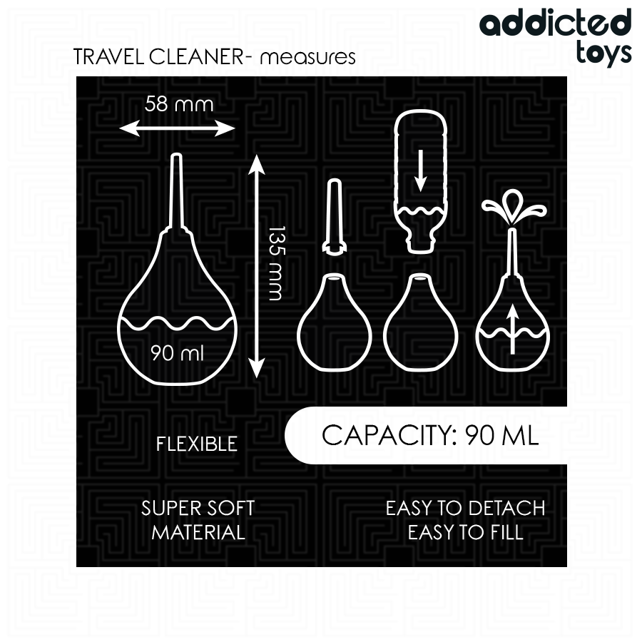 Addicted toys - limpiador anal de viaje talla s 90 ml