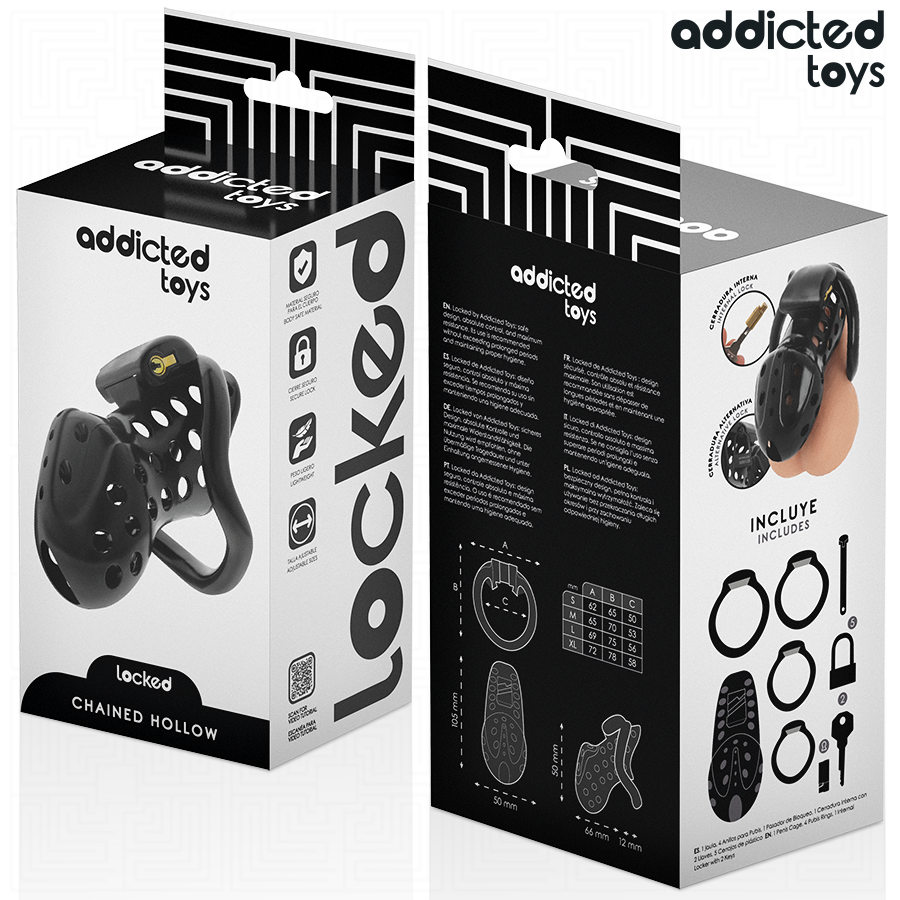 Addicted toys locked - chained hollow jaula para pene 10,5