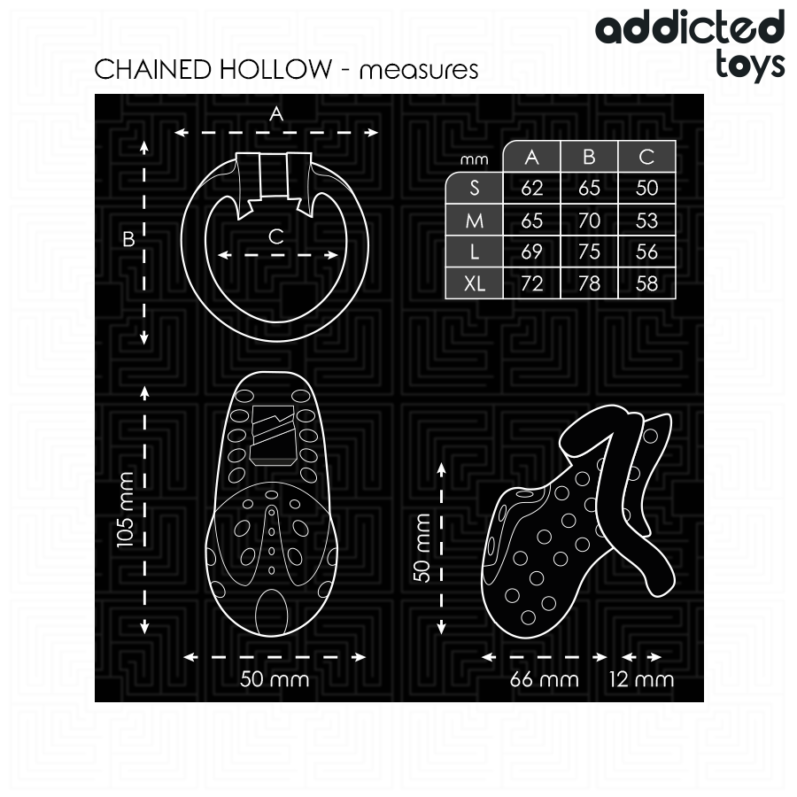 Addicted toys locked - chained hollow jaula para pene 10,5