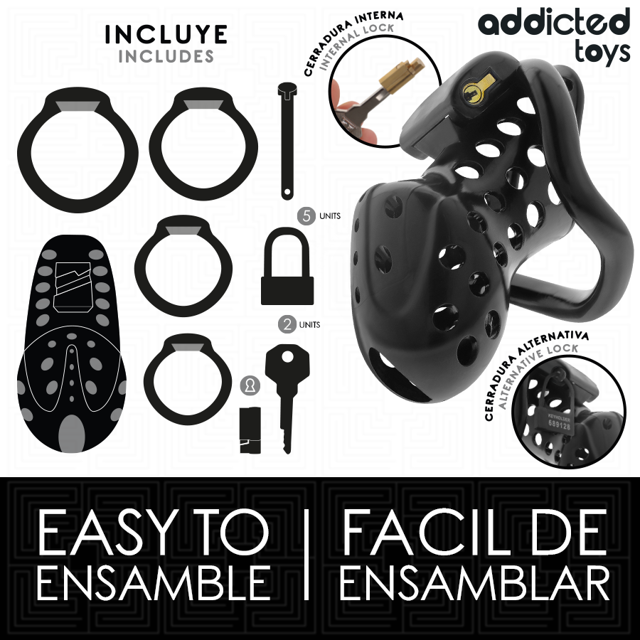Addicted toys locked - chained hollow jaula para pene 10,5