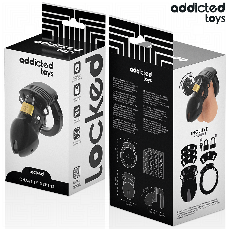 Addicted toys locked - chastity depths jaula para pene 7,5