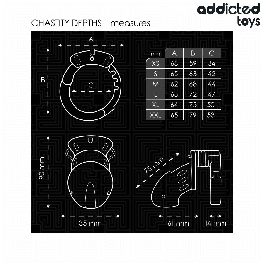 Addicted toys locked - chastity depths jaula para pene 7,5