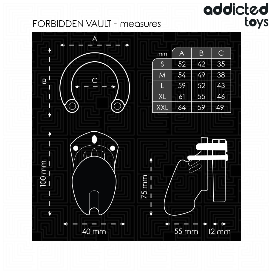 Addicted toys locked - forbidden vault jaula para pene 10 cm
