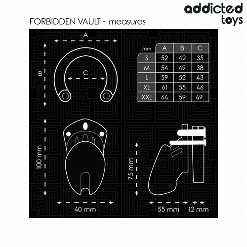 Addicted toys locked - forbidden vault jaula para pene 10 cm