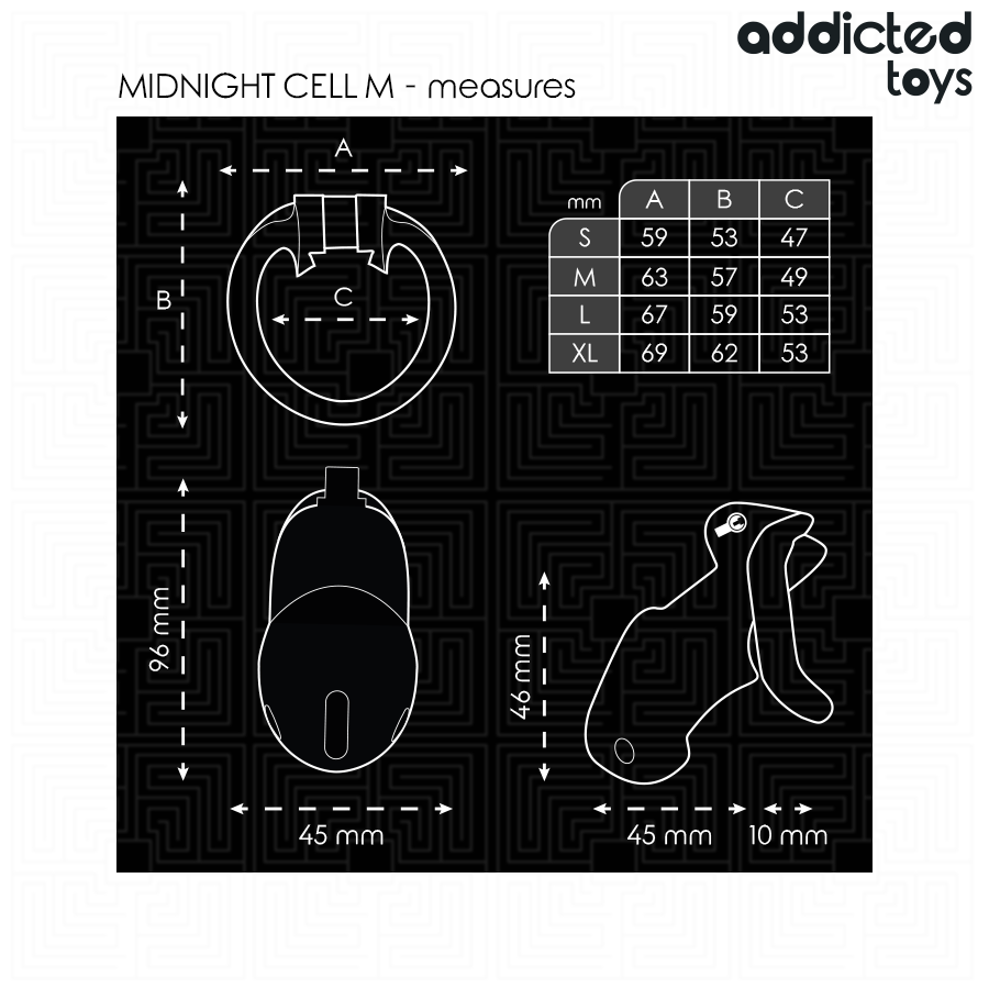 Addicted toys locked - mindnight cell jaula para pene talla