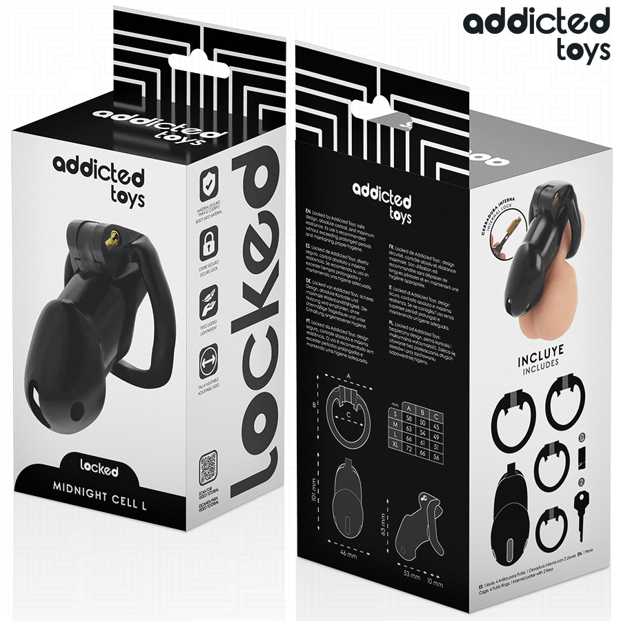 Addicted toys locked - mindnight cell jaula para pene talla