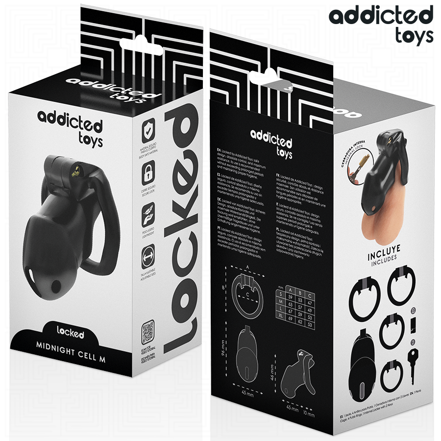 Addicted toys locked - mindnight cell jaula para pene talla