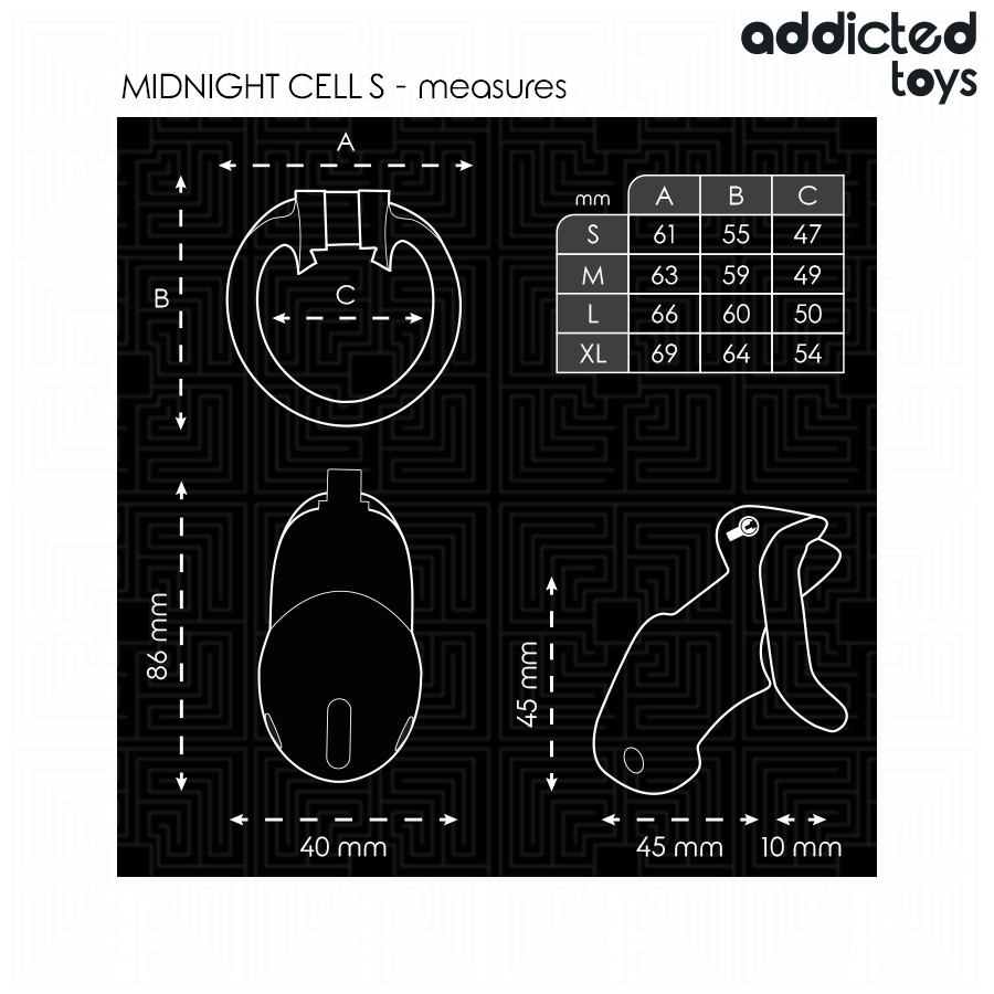 Addicted toys locked - mindnight cell jaula para pene talla