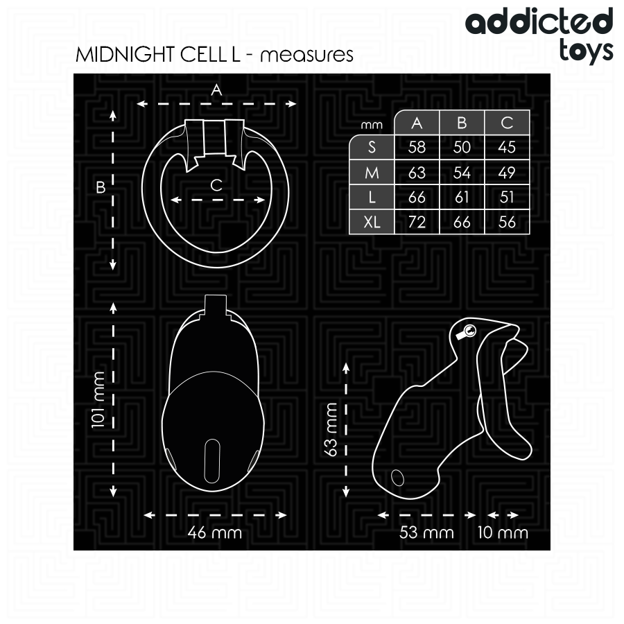 Addicted toys locked - mindnight cell jaula para pene talla