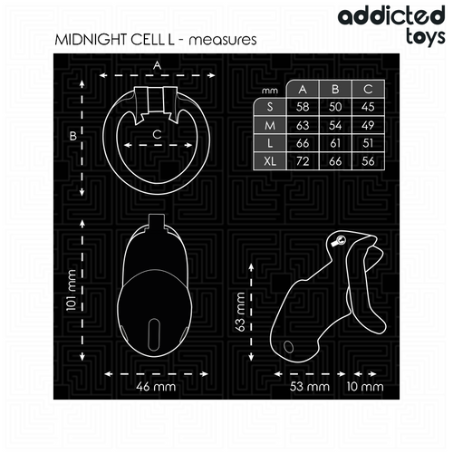 Addicted toys locked - mindnight cell jaula para pene talla