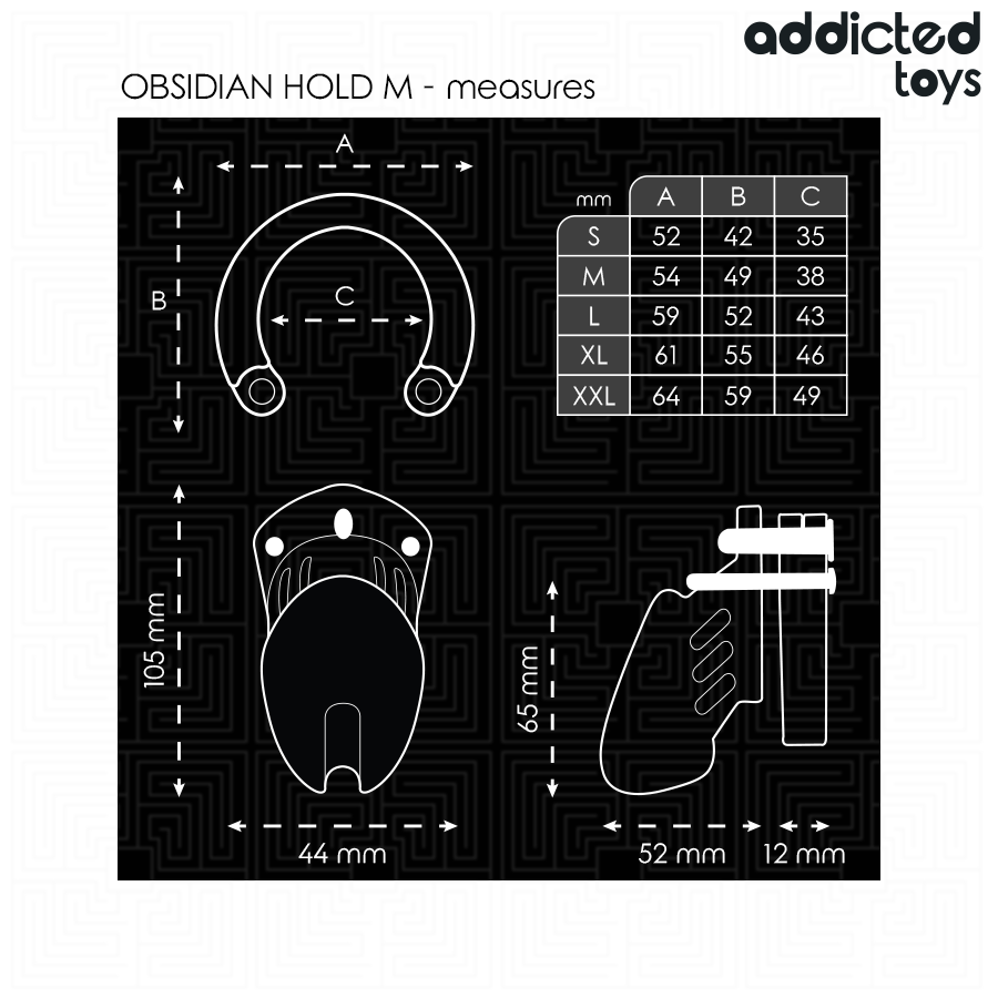 Addicted toys locked - obsidian hold jaula para pene talla m