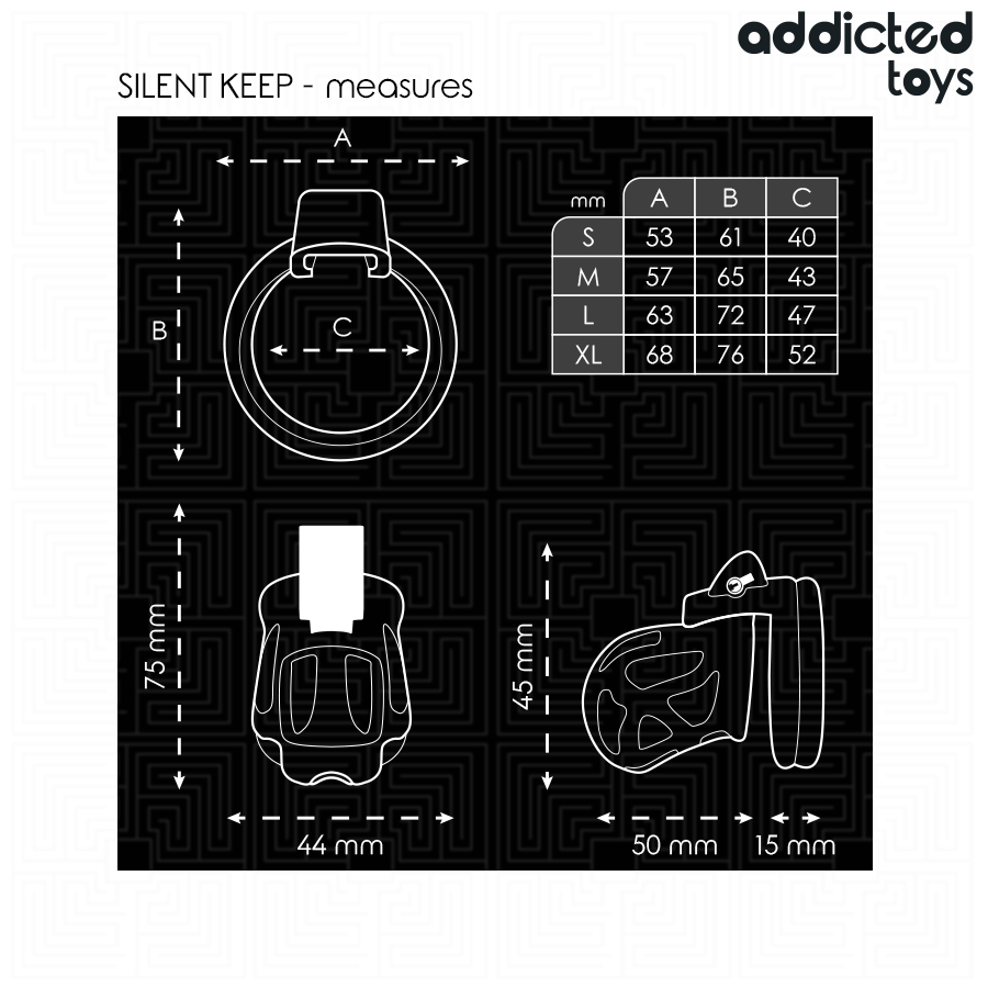 Addicted toys locked - silent keep jaula para pene 7,5 cm
