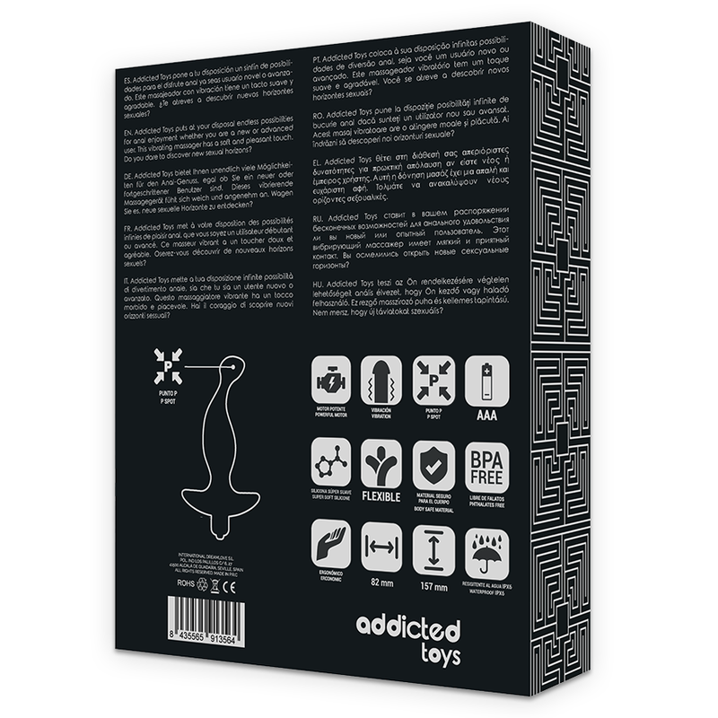 Addicted toys - masajeador anal con vibración negro modelo 1