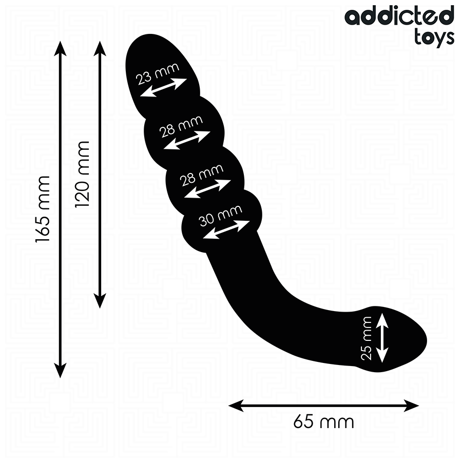 Addicted toys - masajeador anal doble silicona 16,5 cm