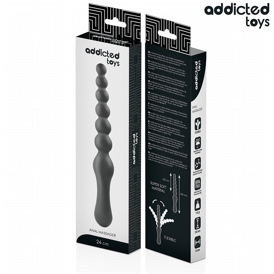Addicted toys - masajeador anal doble silicona 24 cm