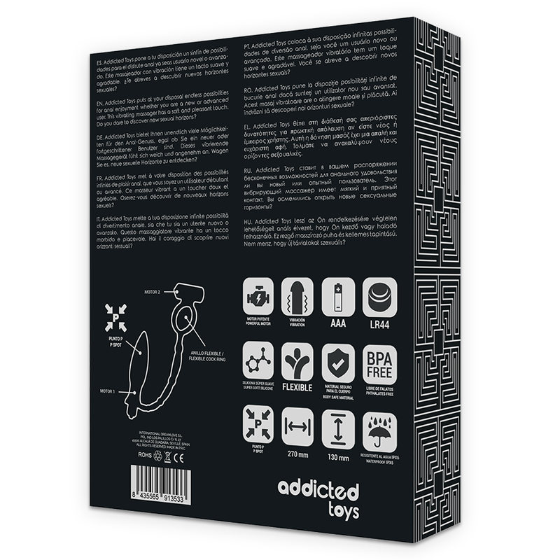 Addicted toys - plug anal con anillo vibrador