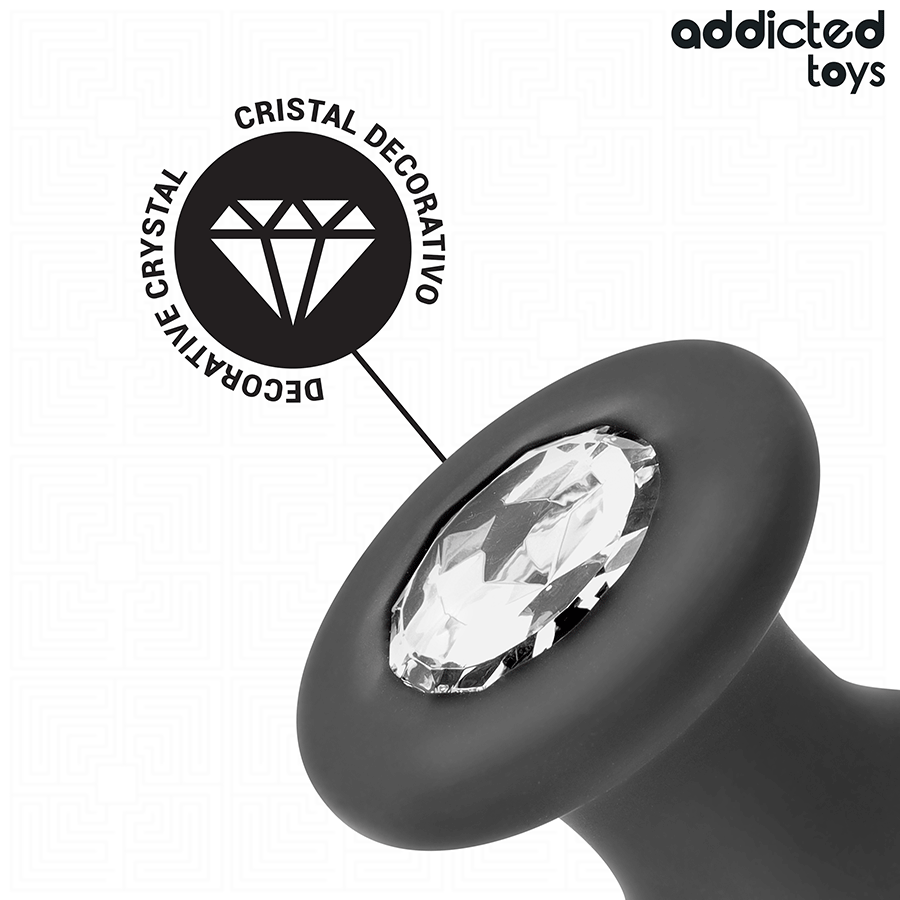 Addicted toys - plug anal con joya silicona talla l 12,6 cm