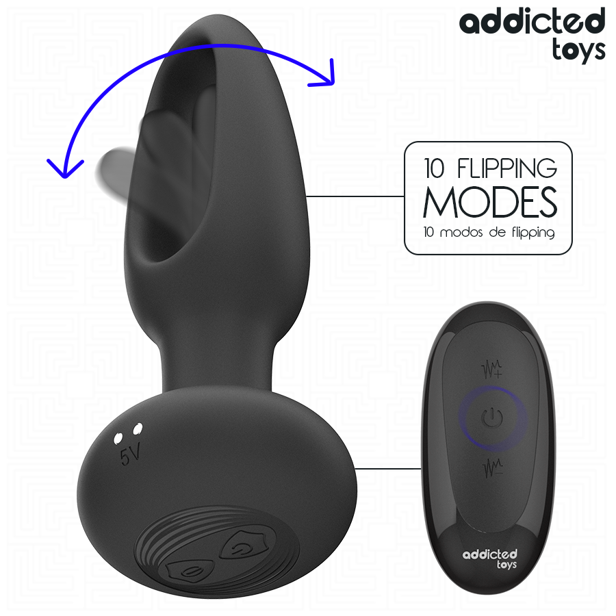 Addicted toys - plug anal con lengua vibradora y control