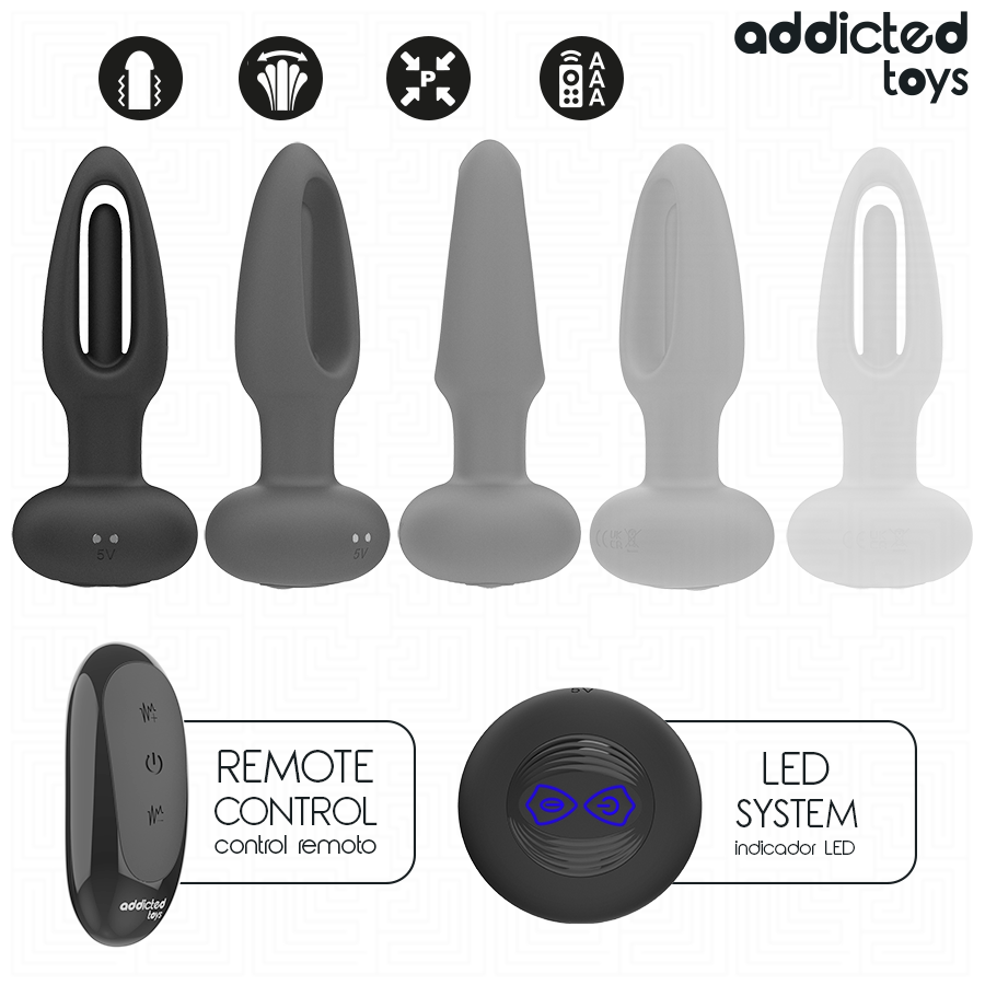 Addicted toys - plug anal con lengua vibradora y control