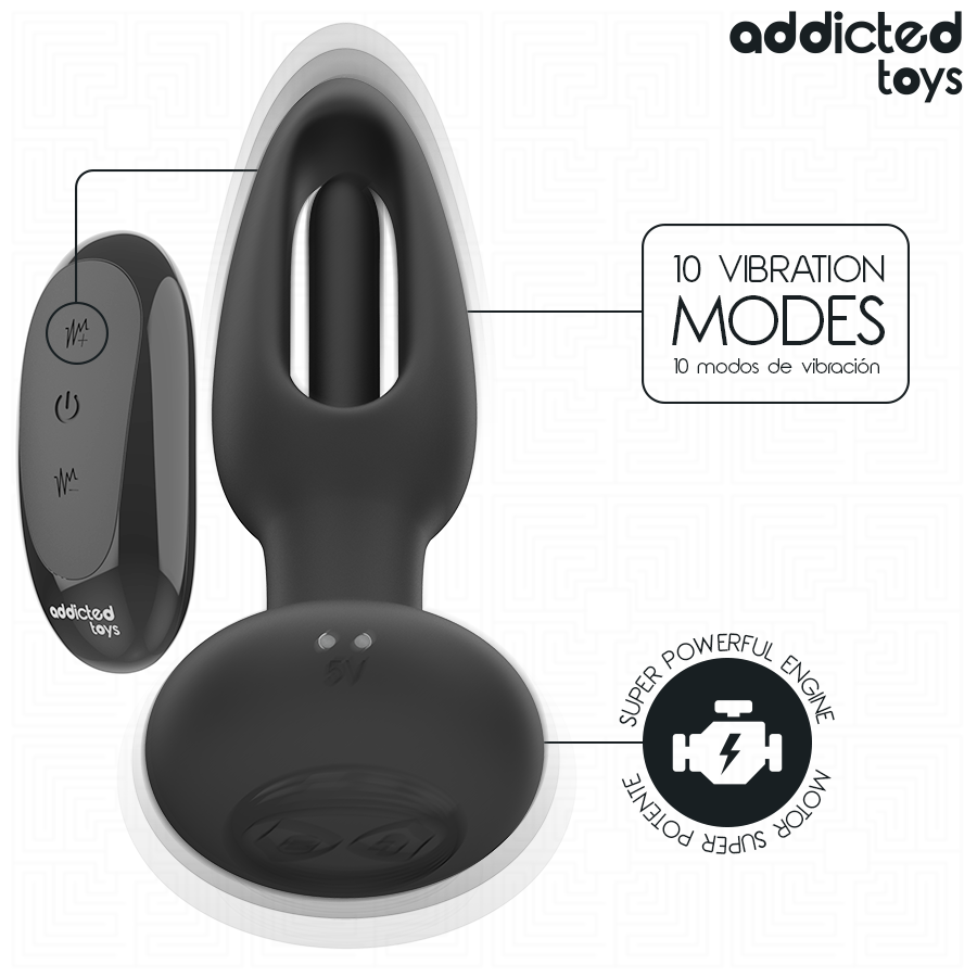 Addicted toys - plug anal con lengua vibradora y control
