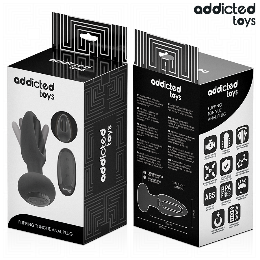 Addicted toys - plug anal con lengua vibradora y control