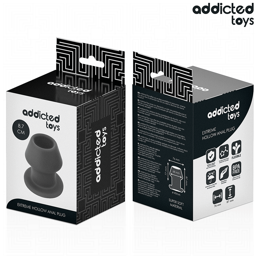 Addicted toys - plug anal hueco extrem silicona talla m 8,7