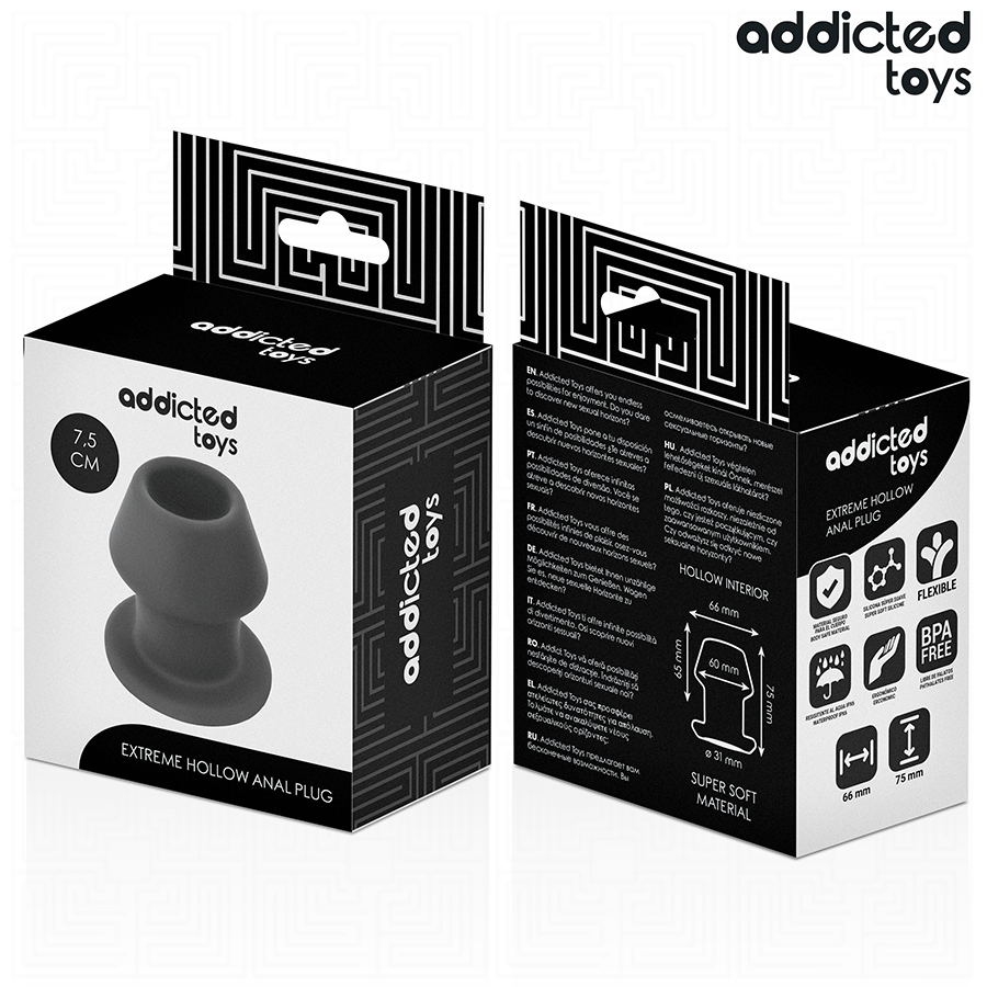 Addicted toys - plug anal hueco extrem silicona talla s 7,5