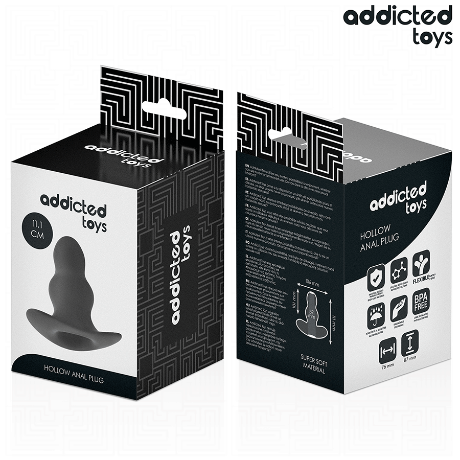 Addicted toys - plug anal hueco silicona talla l 11.1 cm