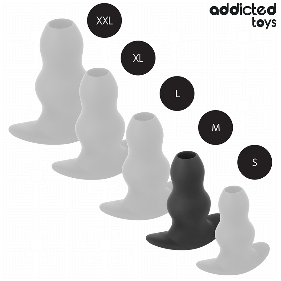 Addicted toys - plug anal hueco silicona talla m 9,6 cm