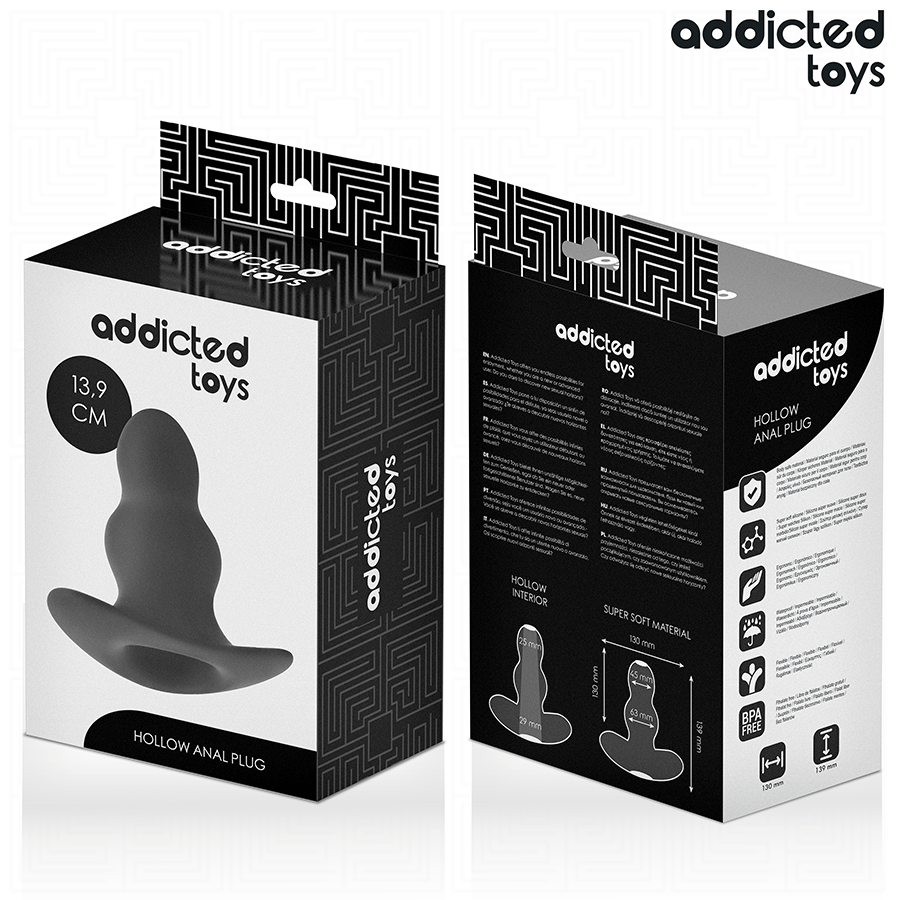 Addicted toys - plug anal hueco silicona talla xl 13,9 cm