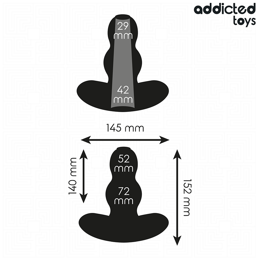 Addicted toys - plug anal hueco silicona talla xxl 15,2 cm
