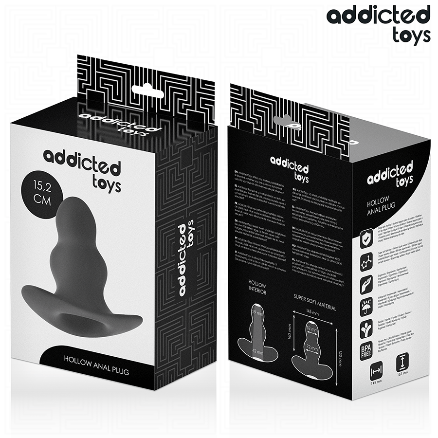 Addicted toys - plug anal hueco silicona talla xxl 15,2 cm