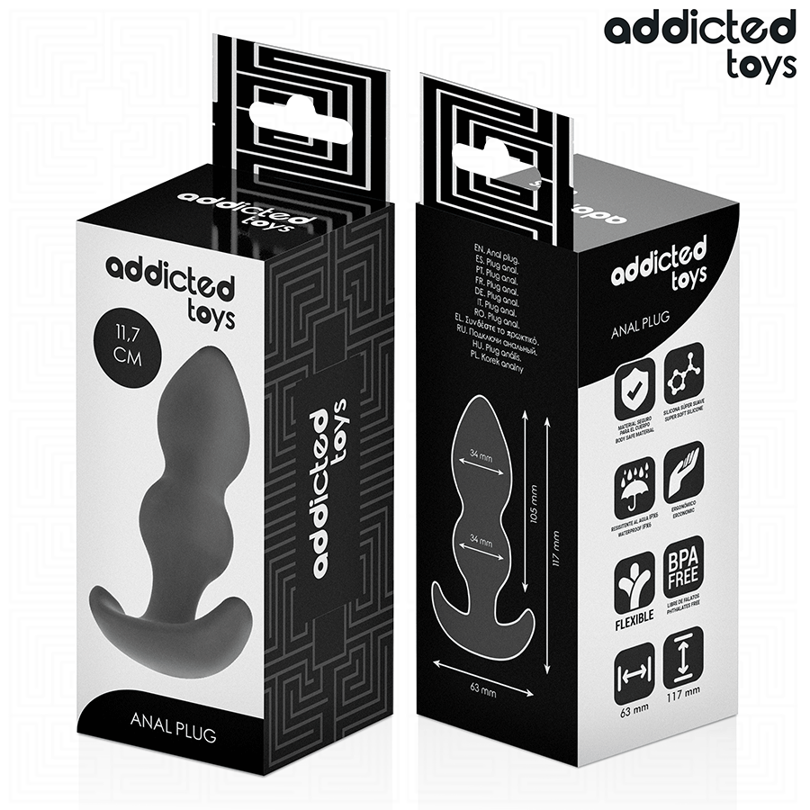 Addicted toys - plug anal silicona talla l 11,7 cm