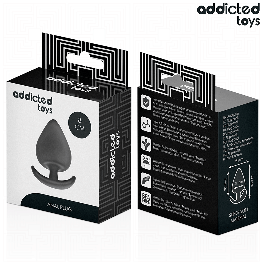 Addicted toys - plug anal silicona talla l 8 cm