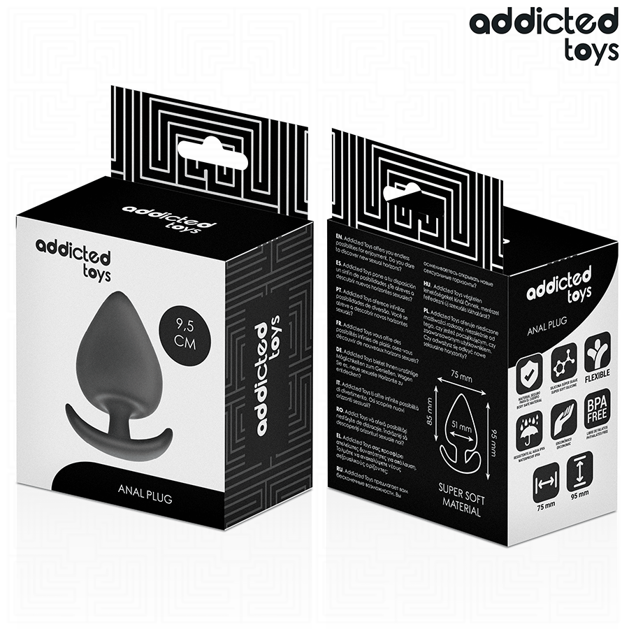 Addicted toys - plug anal silicona talla xl 9.5 cm