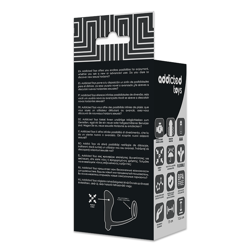 Addicted toys - plug anal vibrador con anillo pene